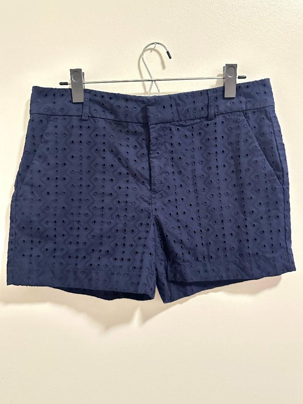 Banana Republic Navy Eyelet Embroidered Shorts | Size 10